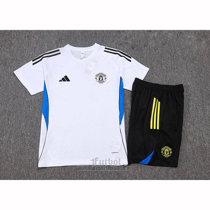Chandal del Manchester United Manga Corta 2025-2026 Blanco - Pantalon Corto